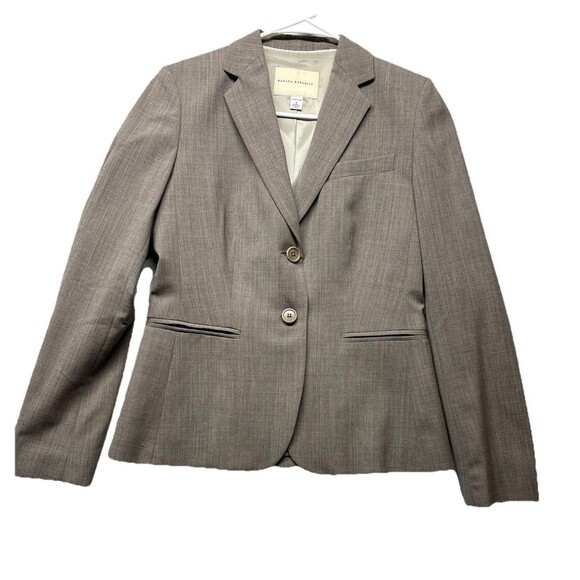 Banana Republic Wool Blazer Size 4 Gray Brown Preppy Jacket Career - Picture 1 of 4